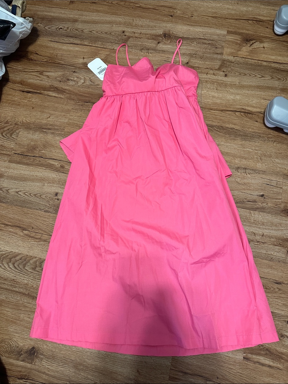 Women’s Pink Midi Sundress with Spaghetti Straps